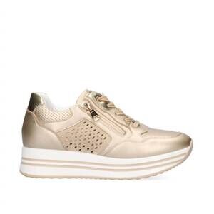 NEW RENATO GARINI women's perforated low top sneaker in gold